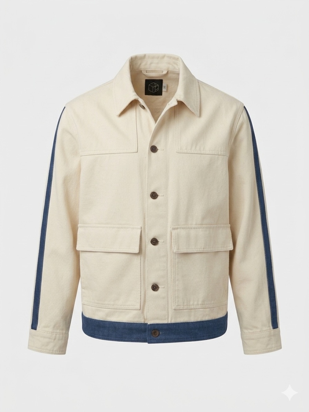 Original Use Cream Jacket with Blue Trim